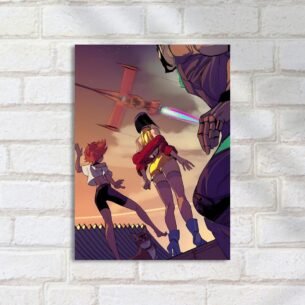 Quadro Decorativo Nave Espacial Personagens Corgi