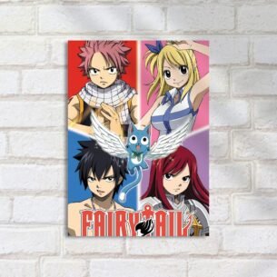 Quadro Decorativo Fairy Tail Personagens Principais
