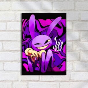 Quadro Decorativo Purple Coelho Sorrindo Halloween