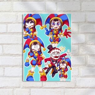 Quadro Decorativo Jester Colorido Poses Divertidas