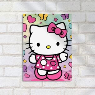 Quadro Decorativo Hello Kitty Coruja Borboleta
