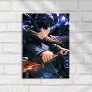 Quadro Decorativo Guerreiro Anime Espada Poder