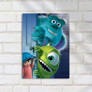 Quadro Decorativo Monstros Sa Sulley Mike Boo