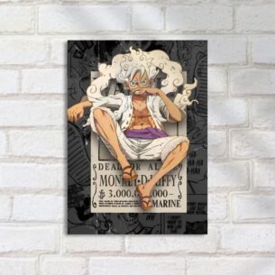 Quadro Decorativo Luffy Wanted Poster Gear Cinco One Piece