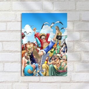 Quadro Decorativo Luffy Tripulacao Festejando One Piece