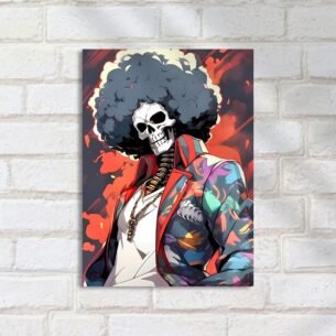Quadro Decorativo Brooke Esqueleto Cabelo Afro One Piece