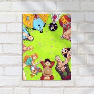 Quadro Decorativo Piratas Deitados Na Grama One Piece