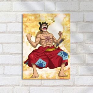 Quadro Decorativo Luffy Comemorando Feliz One Piece