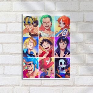 Quadro Decorativo One Piece Personagens Mosaico