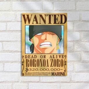 Quadro Decorativo Zoro Poster One Piece Wanted