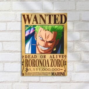 Quadro Decorativo Roronoa Zoro One Piece Wanted