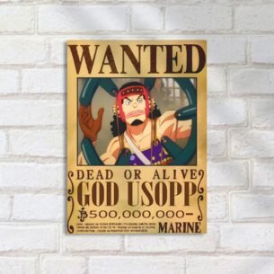 Quadro Decorativo Usopp Cartaz Recompensa One Piece Wanted