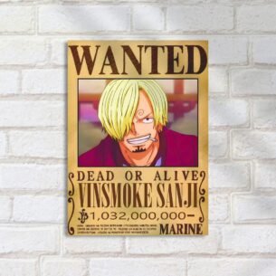 Quadro Decorativo Sanji Cartaz Wanted One Piece Wanted