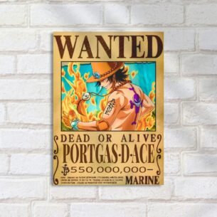 Quadro Decorativo Portgas D Ace One Piece Wanted