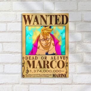 Quadro Decorativo Marco Cartaz Recompensa One Piece Wanted