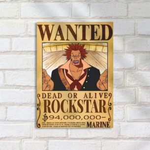 Quadro Decorativo Rockstar Cartaz One Piece Wanted