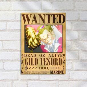 Quadro Decorativo Gild Tesoro Cartaz One Piece Wanted