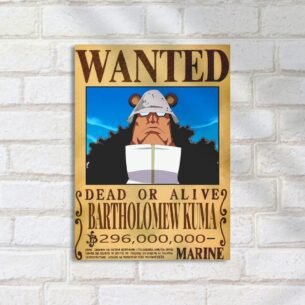 Quadro Decorativo Bartholomew Kuma Recompensa One Piece Wanted