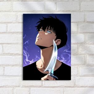 Quadro Decorativo Rapaz Faca Olhando Cima