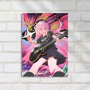 Quadro Decorativo Anime Garota Tocando Guitarra