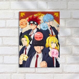 Quadro Decorativo Estudantes Anime Orbes Coloridos