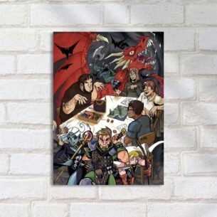 Quadro Decorativo Mesade Rpg Jogadores Dragao