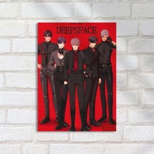 Quadro Decorativo Anime Personagens Fundo Vermelho