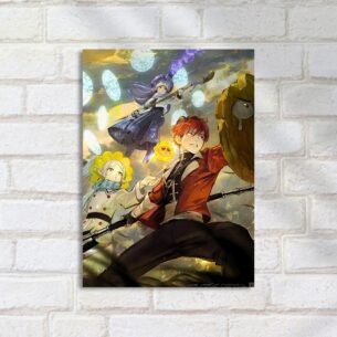 Quadro Decorativo Trio Personagens Anime Batalhando
