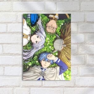 Quadro Decorativo Anime Personagens Relaxando Grama