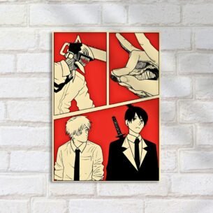 Quadro Decorativo Chainsaw Man Quadrinhos Personagens