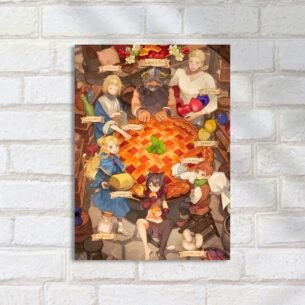 Quadro Decorativo Gigante Torta Frutas Personagens