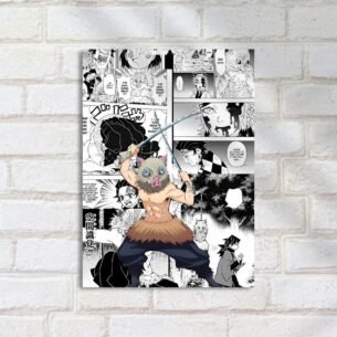 Quadro Decorativo Inossuke Espadas Mascara Javali Demon Slayer