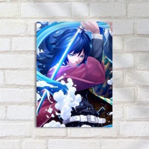 Quadro Decorativo Personagem Anime Espada Azul Demon Slayer