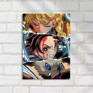Quadro Decorativo Demon Slayer Personagens Collage