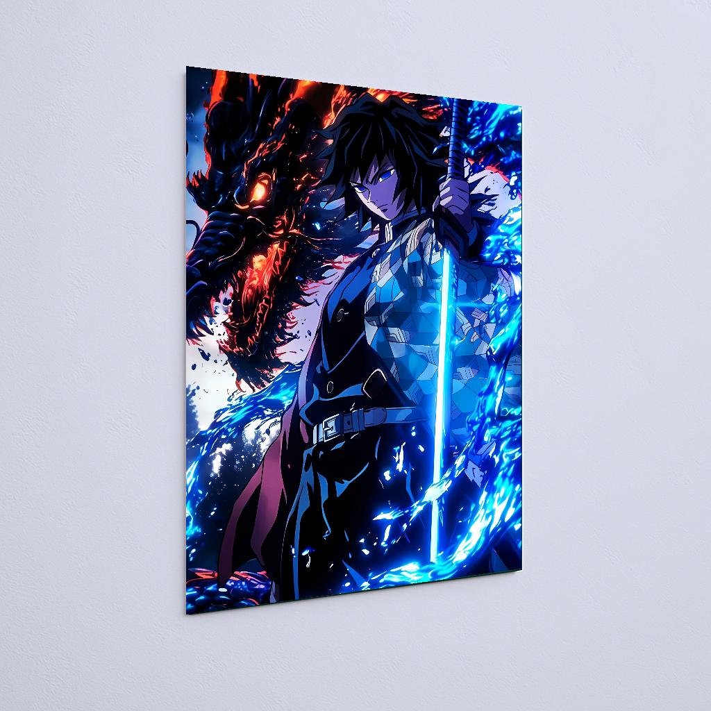 Quadro Decorativo Guerreiro Espada Dragao Demon Slayer - Imagem 2