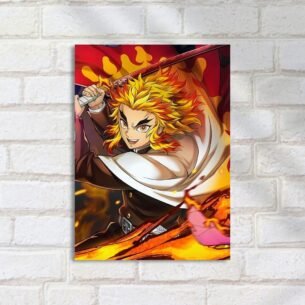 Quadro Decorativo Renegoku Espada Chamas Demon Slayer