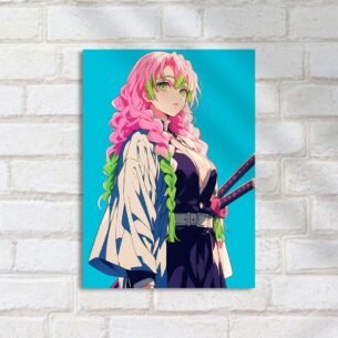 Quadro Decorativo Hashira Cabelo Rosa Anime Demon Slayer