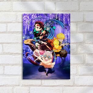 Quadro Decorativo Demon Slayer Personagens Floresta