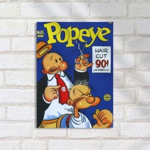Quadro Decorativo Popeye Corte Cabelo Barbearia
