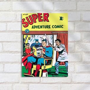 Quadro Decorativo Superman Leitura Cabeleireiro