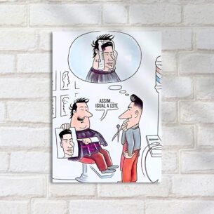 Quadro Decorativo Barbeiro Corte Falha Engracado