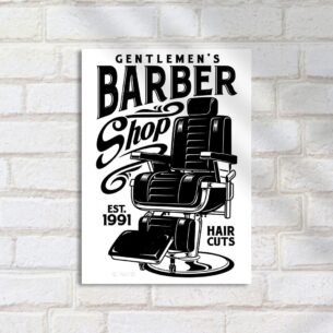 Quadro Decorativo Barbearia Cadeira Classica