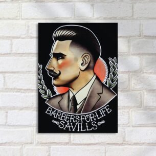 Quadro Decorativo Vintage Barbearia Retrato Classico