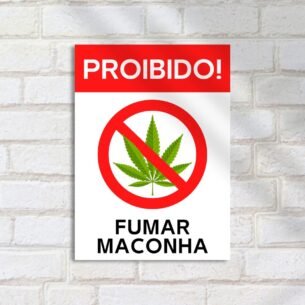 Quadro Decorativo Cannabis - Proibido Fumar Maconha