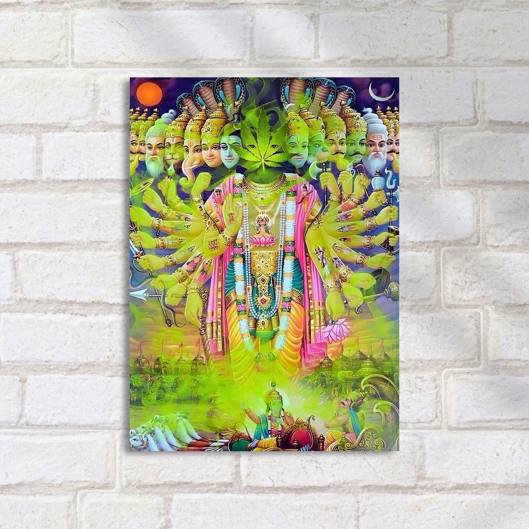 Quadro Decorativo Vishnu Cannabis Multifaced Deidade