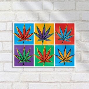 Quadro Decorativo Folhas Coloridas Pop Art