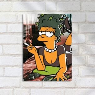 Quadro Decorativo Marge Fumando Cama