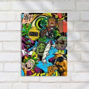 Quadro Decorativo Snoop Dog Fumando Cannabis