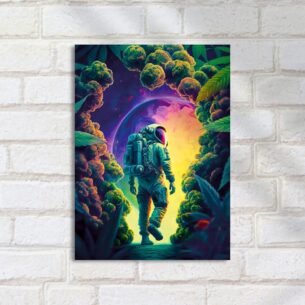 Quadro Decorativo Astronauta Espaco Psicodelico