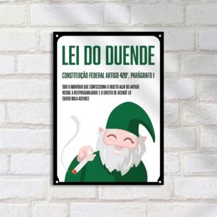 Quadro Decorativo Duende Sorridente Fumando Planta